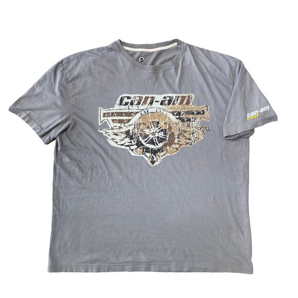 Can-Am T-shirt Mens Size XL Short Sleeve Camo Logo Lightweight Gray - Picture 2 of 6
